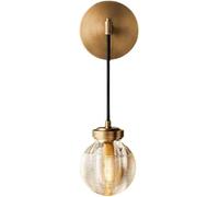 Modern Simple All-Copper Crystal Wall Lights, G 9 Light Source Retro Brass Wall Lamp, Simple Home Bedroom Bedside Adjustable Wall Lamp, for Indoor Background Wall Bathroom Corridor Wall Sconces