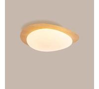 Modern Simple Bedroom PE Ceiling Lamps Nordic Original Wood Grain Study Room Ceiling Light LED Three-Color Dimmable Close to Ceiling Lights for Study Room Office Restaurant(Light Brown,38 (Light