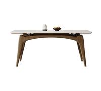 Modern Simple Dining Table & Coffee Table with Wooden Legs Slate Top - Ideal for Small Apartments & Living Rooms Versatile Design for Dining & Entertaining