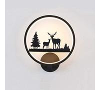 Modern Simple Elk Wall Ligh Creative Indoor Bedroom Bedside LED Energy Saving Wrought Iron Wall Light Acrylic Lampshade Decorated Stairs Aisle Corridor Wall Lantern Fixture
