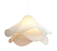 Modern Simple Hanging Lamp Cream Petal Fabric Chandelier Decoration Warm Romantic Led Pendant Light For Indoor Living Dining Room Bedroom Home Pendant Lamp Kitchen Island Restaurant Cafe Light