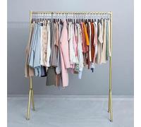 Modern Simple Heavy Duty Metal Clothes Rack Floor Standing Single Rod Clothes Rack for Boutique Displays Industrial Standing Single(120 * 160cm)
