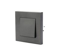 Modern Simple Ignition 250V 10A Square Design Charcoal Grey Flush Mount Wall Switch for Home and Office