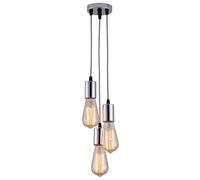 Modern Simple Pendant Light Fixtures 3-Lights E27 Bedside Ceiling Hanging Light Minimalism Chandelier Pendant Lighting for Living Room Bedroom (Silver)