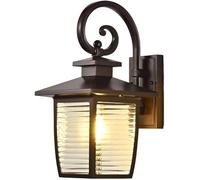 Modern Simple Square Wall Lantern,Outdoor Waterproof AlumiExpression artistique m Sconces Fixture,14.9" Light with Water Pattern s Shade Garden Courtyard Fence Lamp Lighting E26 Base