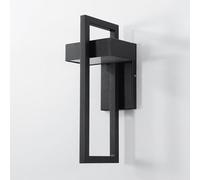 Modern Simple Wall Mounted Lighting in Black Finish Exterior Patio Lamp Rainproof Wall Lights for Villa Door Hall Garden Patio Decoration (Color : 6000K White Light, Size : Large)