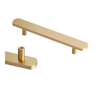 Modern Simplicity，Gold Kitchen Door Handles Vintage, 2 X Cabinet Handles Solid Brass | Brushed Copper, Full Length: 30500 mm TShape Pulls Kitchen Drawer Knobs with Screws30mm/1.2in(Hole spacing:160mm/