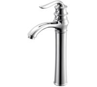 Modern Single Handle Brass Faucet Durable Hot & Cold Mixer Tap for Kitchen & Bathroom Sink Stylish Black Short Design Easy Installation Solution.,Silver-Tall