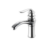 Modern Single Handle Brass Faucet Durable Hot & Cold Mixer Tap for Kitchen & Bathroom Sink Stylish Black Short Design Easy Installation Solution.,Silver-Short