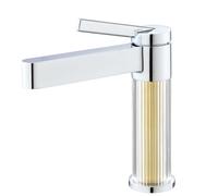 Modern Single Hole Bathroom Faucet, Brass Construction with Acrylic Body, Deck Mounted, Chrome Finish, Stylish Wash Basin Taps for Contemporary Bathrooms