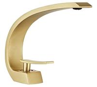 Modern Single Hole Bathroom Faucet Brushed Nickel Waterfall Sink Tap Hot & Cold Mixer Stylish Lavatory Mixer Easy Clean Design Sl ontemporary Look