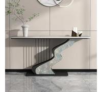 Modern Sintered Stone Console Table, Luxury Art Base Entryway Table, Narrow Accent Sofa Table with Metal Support, for Hallway Entrance Foyer