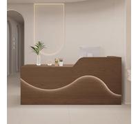 Modern sk for Office & Clinic 140cm Light Brown RelaxingLighting Office Counter for CozyFunctal & Aesthetic Design.
