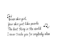 Modern Skin Girl Music Lyric Song Wall Decal Kids Room Bedroom Brown Musical Note Wall Sticker Playroom Home Large - 48x89cm