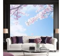 Modern Sky Floral Wallpaper, 200 x 140(WxH) Blue Textured Wall Paper Roll for Bedroom & Hallway, Professional Grade Feature Wall Decor, Effortless Style Transformation