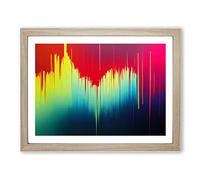 Modern Skyline Abstract Art Vol.1 H1022 Framed Print for Living Room Bedroom Home Office Décor, Wall Art Picture Ready to Hang, Oak A2 Frame (64 x 46 cm)