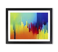 Modern Skyline Abstract Art Vol.5 H1022 Framed Print for Living Room Bedroom Home Office Décor, Wall Art Picture Ready to Hang, Black A2 Frame (64 x 46 cm)