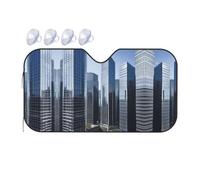 Modern Skyscrapers Car Windshield Sunshade M Aluminum Foil Insulation, Foldable, Portable for SUV, Sedan, Truck