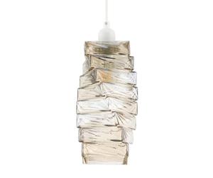 Modern Sleek Smoky Gold Tinted Pendant Ceiling Light Shade with Staggered Rectangular Body | 25cm x 14cm by Happy Homewares