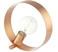 Modern Sleek Table Lamp Light Brushed Copper Metal Hoop Shade Industrial Chic