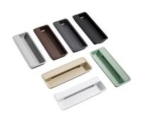 Modern Sliding Door Concealed Handle Slotted Embedded Buckle Furniture Handles Wardrobe Push Pull Hidden Kitchen Cabinet Knobs(Moran Green 195mm)