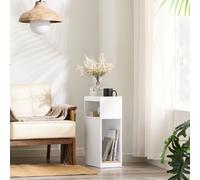 Modern Slim Bedside Table With Side Shelf White,sobuy Fbt171-Wn