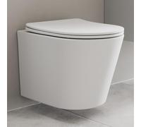 Modern Slim D-Shape WC Toilet Seat Bathroom Soft Close Top Fix Hinges White