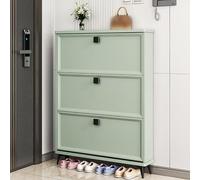 Modern Slim Shoe Cabinet for Entryway - Tall Hidden Shoe Storage with Doors Ideal for Heels Boots & Slippers (Style 3 Size: 60x26x118 cm)