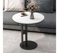 Modern Small Coffee Table Stylish Corner Side Table for Living Room & Bedroom Rock Board End Table 60CM/24IN Perfect for Sofa & Tea Time