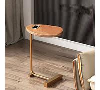 Modern Small Oval Coffee Table Versatile Sofa Side Table & End Table for Living Room Bedroom Balcony & Office - 45x30x60cm Stylish Design Perfect for Laptops (Color: D-D)