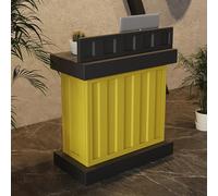 Modern Small Reception Desk - Stylish Cashier Counter for Limited Spaces, Compact Front Desk Table with Ample Countertop for Efficient Checkout Solutions