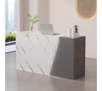 Modern Small Reception Desk - Stylish Front Table for Offices & Salons - Elegant Standing Reception Counter for Improved Customer Experience & Efficient Space Utilization