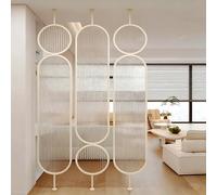 Modern Smart Home Room DividerTempered Glass & Stainless Steel Privacy Screen Freestanding Stylish Partition for Living Room Office Bedroom Decor & More