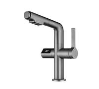 Modern Smart Kitchen Faucet with Digital Display 360° Pull-Out Sink Mixer Tap Contemporary Waterfall Bathroom Faucet for RV and Home Use