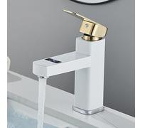Modern Smart LCD Touch Bathroom Sink Faucet Brass DeckMount Mixer Tap Hot & Cold Water Digital Display Contemporary Basin Mixer Easy Control