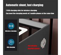 Modern Smart Nightstand with Charging Ports, Fingerprint Lock, LED Lights & Bluetooth Speakers - 3-in-1 Bedroom Side Table for Enhanced Bedroom Experience