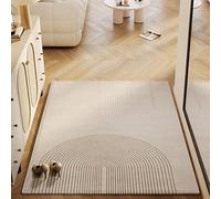 Modern Soft Area Rug 130x180 cmWashable NonSlip Bedroom & Dining Room Carpet with Geometric Lines in Gray & BrownPerfect for Hallways & Living Spaces