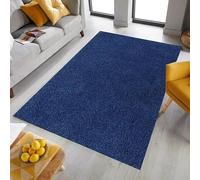 Modern Soft Area Rug & Bath Mat Low-Pile, Non-Slip Carpet for Living Room, Bedroom, Bathroom Long Hallway Runner Floor Mats Door Mats Quick Dry (Navy, 80 x 150 cm)