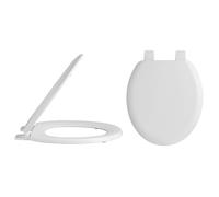 Nuie White Traditional Round Toilet Seat Plastic Hinges - NTS303