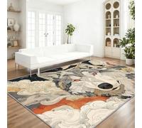 Modern soft Flannel Area Rug Animation Objects Clouds Wolves Starry Sky - Washable Short Pile Non Shedding Rugs, Colorful Durable Non-Slip Carpet for Living Room Bedroom Dining Room 140 x 200 cm