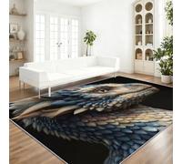 Modern soft Flannel Area Rug Fantasy Minimalist Dragon Head - Machine Washable Short Pile Non Shedding Rugs, Black Durable Non-Slip Carpet for Living Room Bedroom Dining Room 80 x 150 cm