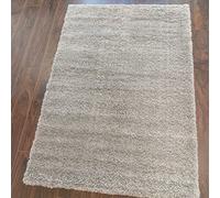 Modern Soft Plain Light Grey Shaggy Lounge Living Room Area Rug Silver Thick Fluffy Bedroom Nursery Mat Carpet Non Shedding Modern Rugs 160cm x 230cm