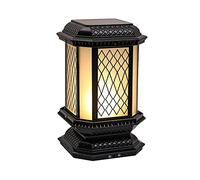 Modern Solar Patio Lights, Creative Metal Outdoor Post Lantern, Industrial Style, Villa Porch Lamp, Energy Efficient Landscape Lighting