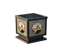 Modern Solar Waterproof Outdoor Post Lights Led Lawn Lamp Chinese External Villa Aluminum Post Pillar Lantern Light Fixture Frosted Acrylic Shade Column Light Garden Patio Floor Landscape/25Cm