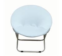 Modern Solid Color Saucer Chair Covers Stretch Round Moon Chair Slipcovers Washable Round Accent Chair Covers Adults Foldable Saucer Chair Protector For Office Home(Lake blue)