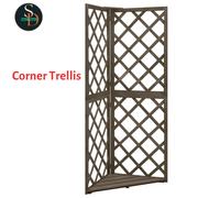 Modern Solid Fir Wood Corner Trellis Wooden Outdoor Stable Trellis Grey vidaXL