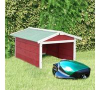 vidaXL Robotic Lawn Mower Garage 72X87X50cm Red And White Firwood, Red