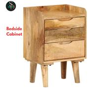 Modern Solid Mango Wood Bedside Cabinet Bedroom Side Table Stand vidaXL