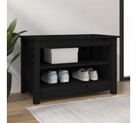 vidaXL Shoe Bench Black 70x38x45.5 cm Solid Wood Pine UK NEW