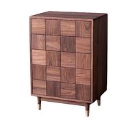 Modern Solid Wood 5-Drawer Chest of Drawers - Black Walnut Tall Dresser for Bedroom & Living Room Storage Stylish Light Luxury Design Durable Furniture Solution